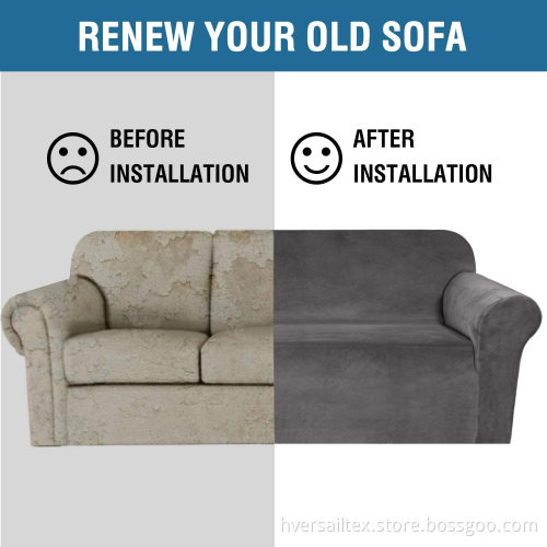 Rich Velvet Sofa Cover for 1/2/3 Cushion Couch